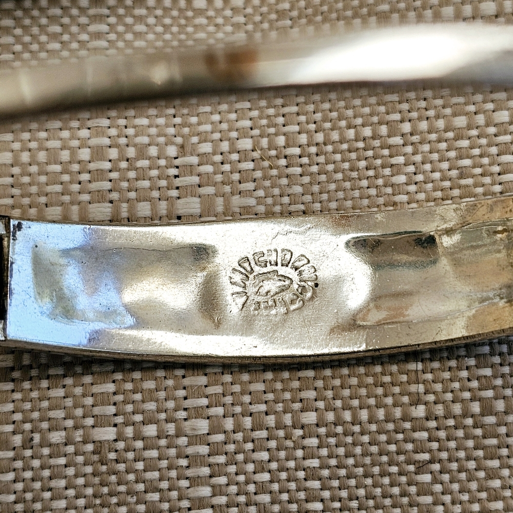 Mexico 925 Inlaid Gemstone Hinged Bracelet Michoan 925 - Picture 14 of 14